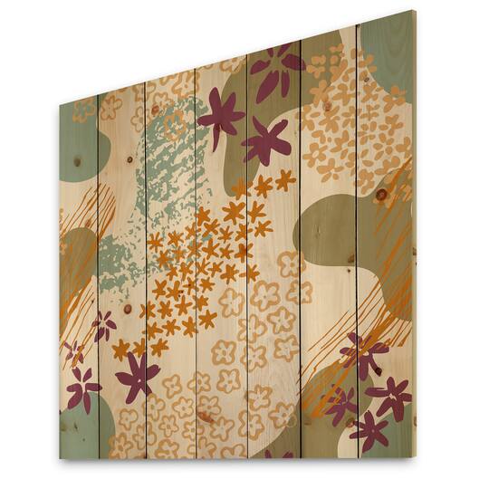 Designart - Flowers Silhouettes and Fluid Shapes